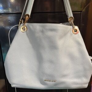Michael Kors Light Blue Pebbled Shoulder Bag with Gold Accents- make an offer!